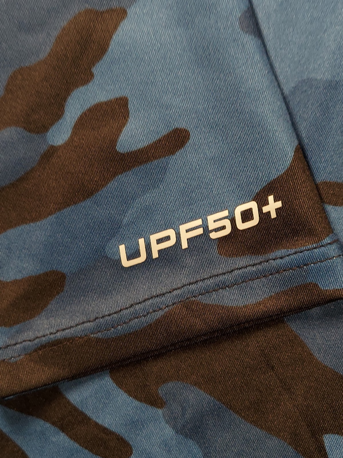 Coolibar Match Point Shirt Womens Large Blue Camo UPF 50 Stretch Long Sleeve NWT