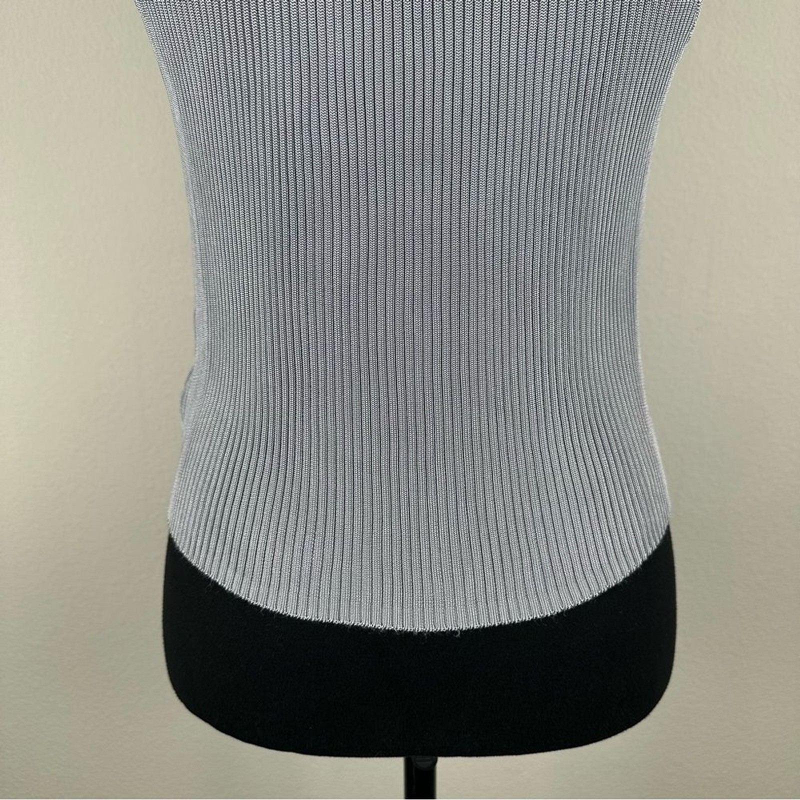 Vintage Bebe Moda Ribbed Grey Tank Top Womens Medium Made in USA