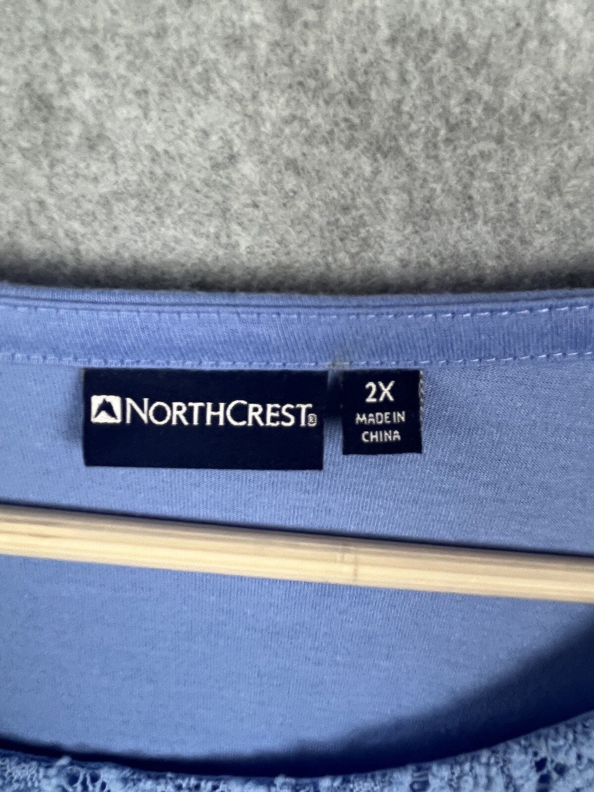 Northcrest shirt women’s size 2X blue three-quarter length sleeve