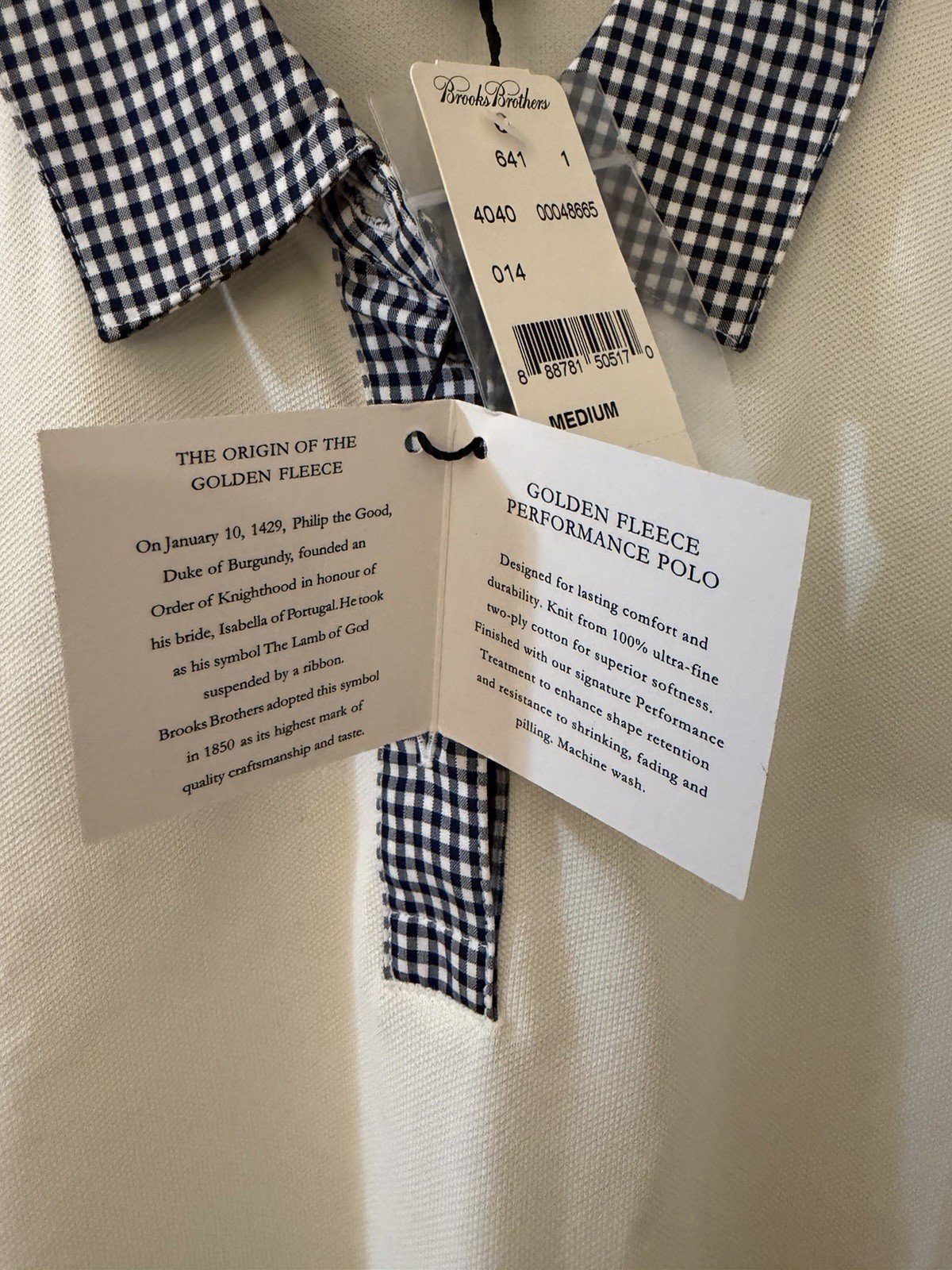 Brooks Brothers Golden Fleece performance polo women Gingham Short Sleeve M NWT