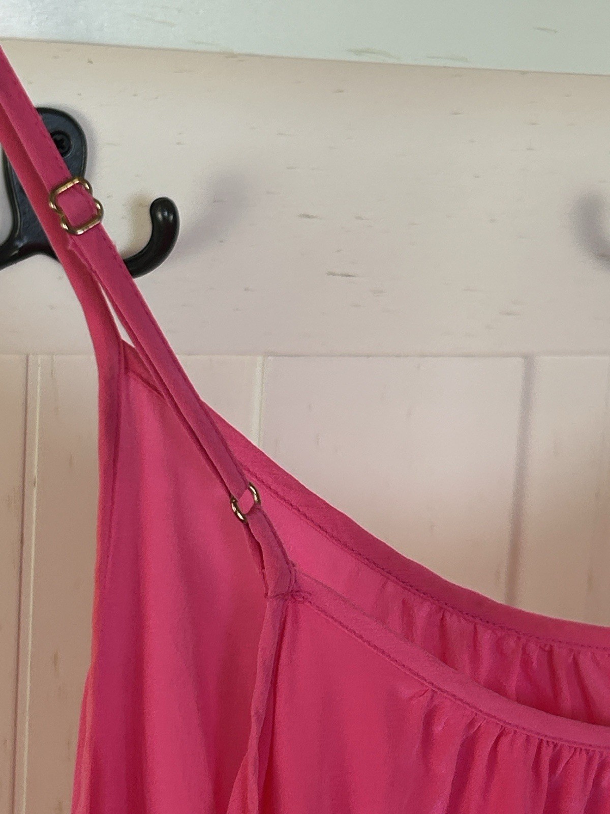 Juicy Couture Hot Pink 100% Silk Cami M Y2K Fairy Romantic Coquette Tank Top