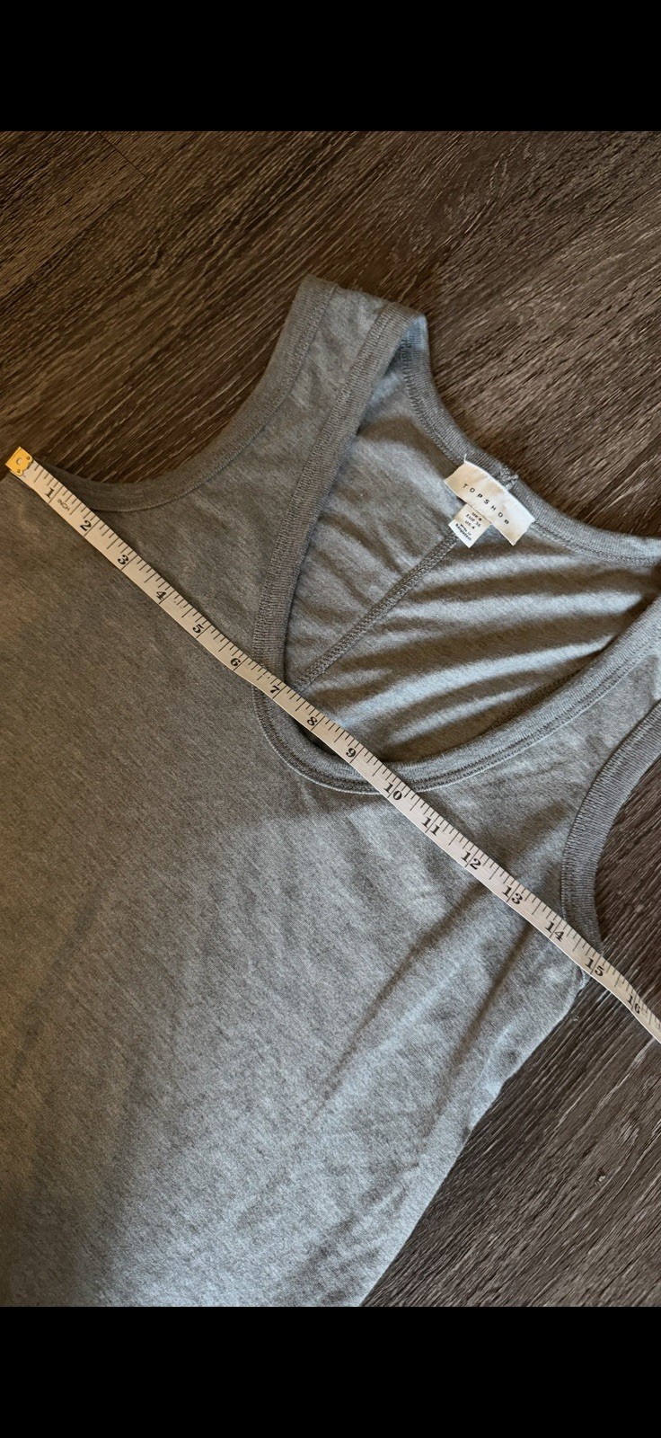 Topshop Gray Solid Scoop Neck Sleeveless Tank Top | Women’s Regular US 4