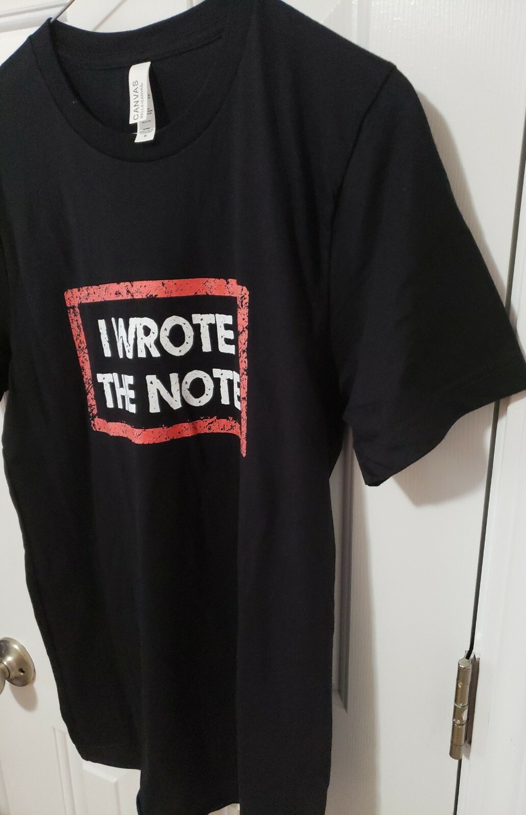Women’s Bella Canvas I Wrote the Note Graphic Short Sleeve Black T-Shirt Size M