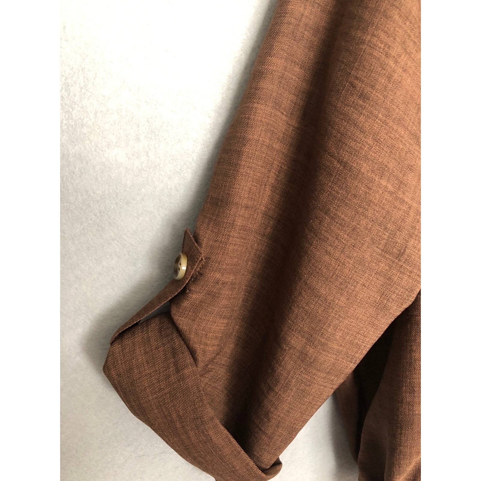 Soho Apparel LTD Drawstring Top Roll Tab Sleeves Brown Women’s Large NEW