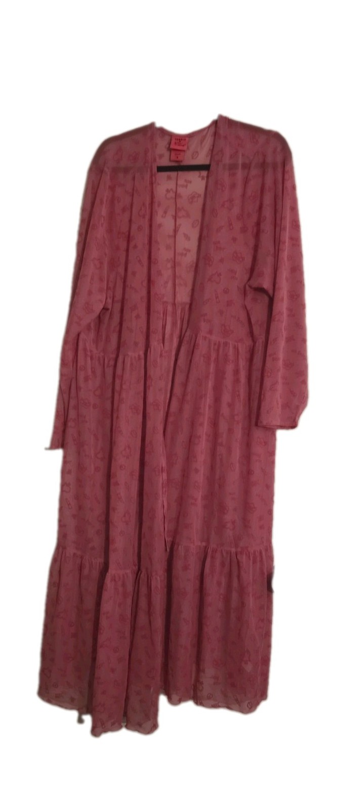 Torrid x Betsey Johnson Mesh Tie Front Long Sleeve Kimono Duster Sz 4
