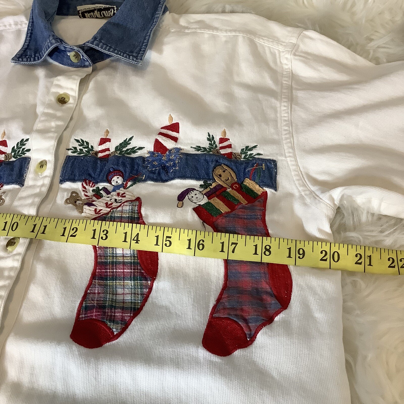 Vintage Tantrums Denim Button Up Shirt Christmas Stocking Stuffer Medium