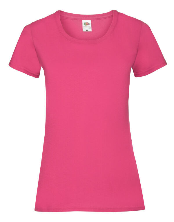 fruit of the loom t shirts womens Ladies Plain Coloured Cotton Fitted Tee Shirt