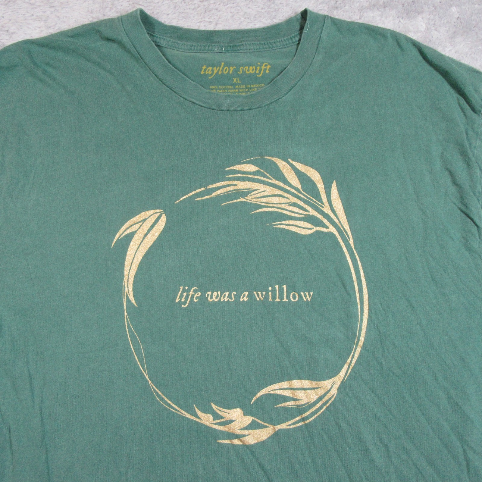 Taylor Swift Shirt Adult XL Green Life Was a Willow Long Sleeve Evermore Music