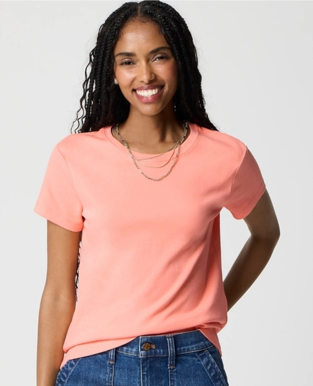 J.Crew Factory NWT Essential short-sleeve crewneck tee Sunny Peach