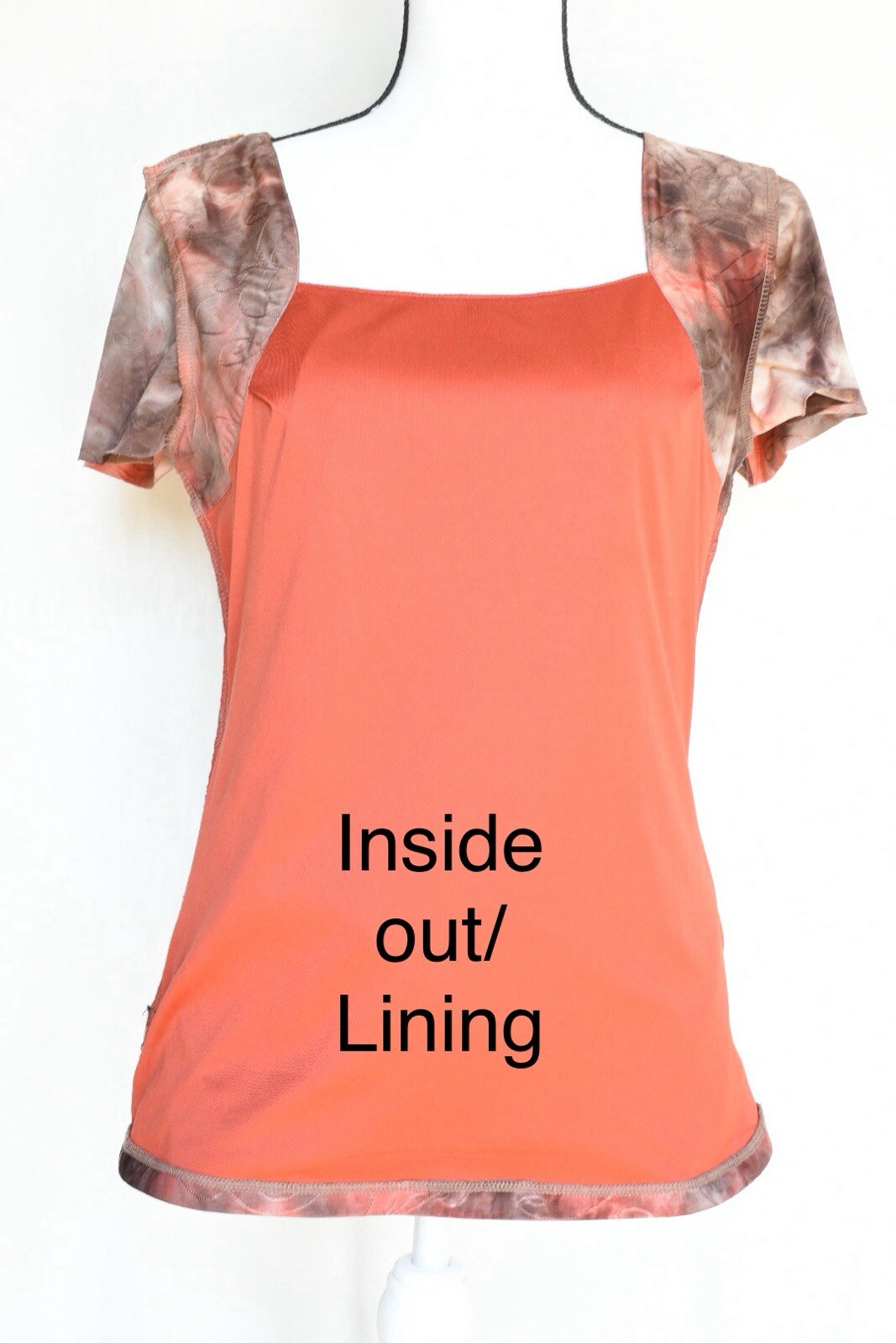 Boho Gathered Panel Blouse Flutter Sleeves Lined Fairy Tie Dye Abstract Design