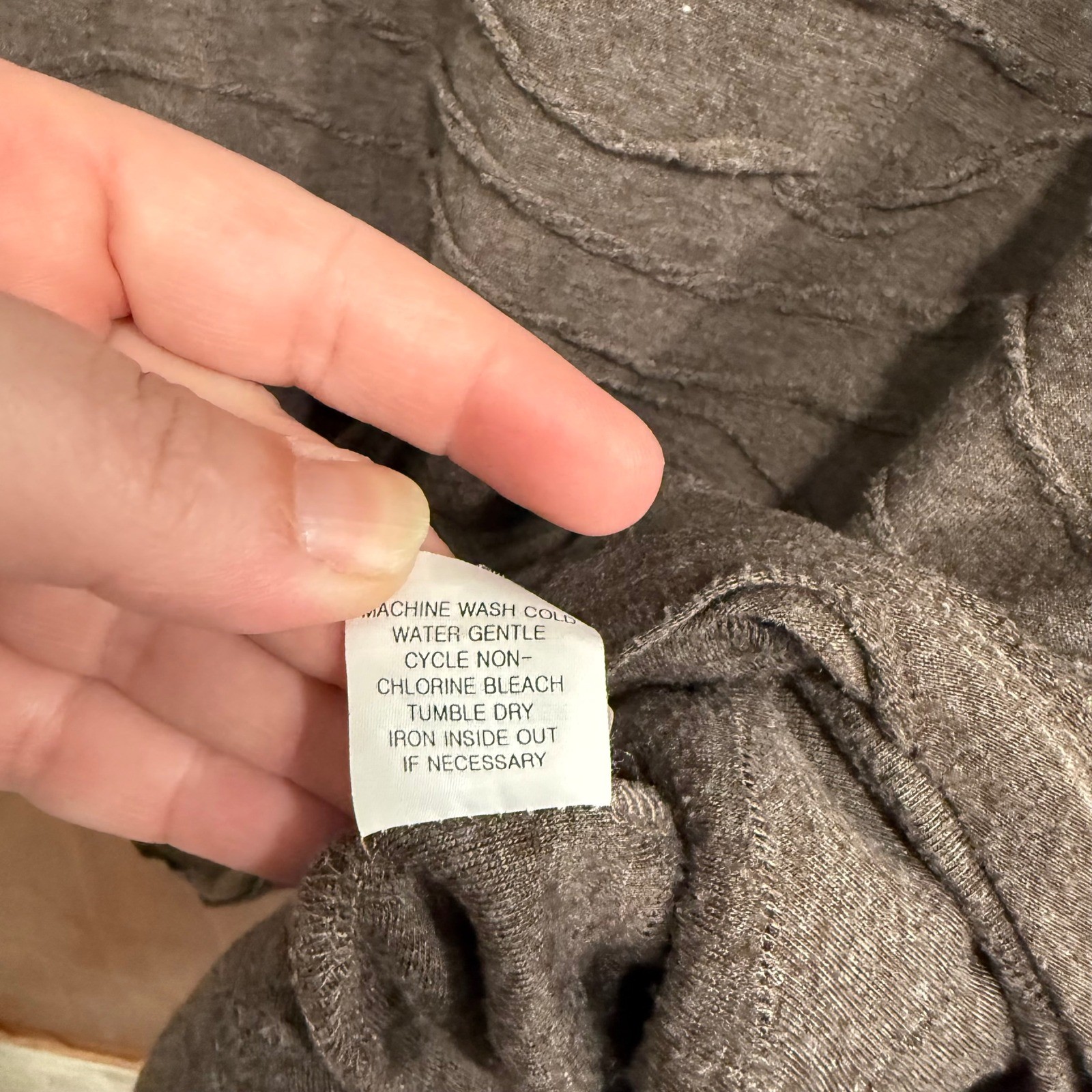 Apropos Tunic Top Cowl Neck Textured Pockets Long Sleeve Gray Size S