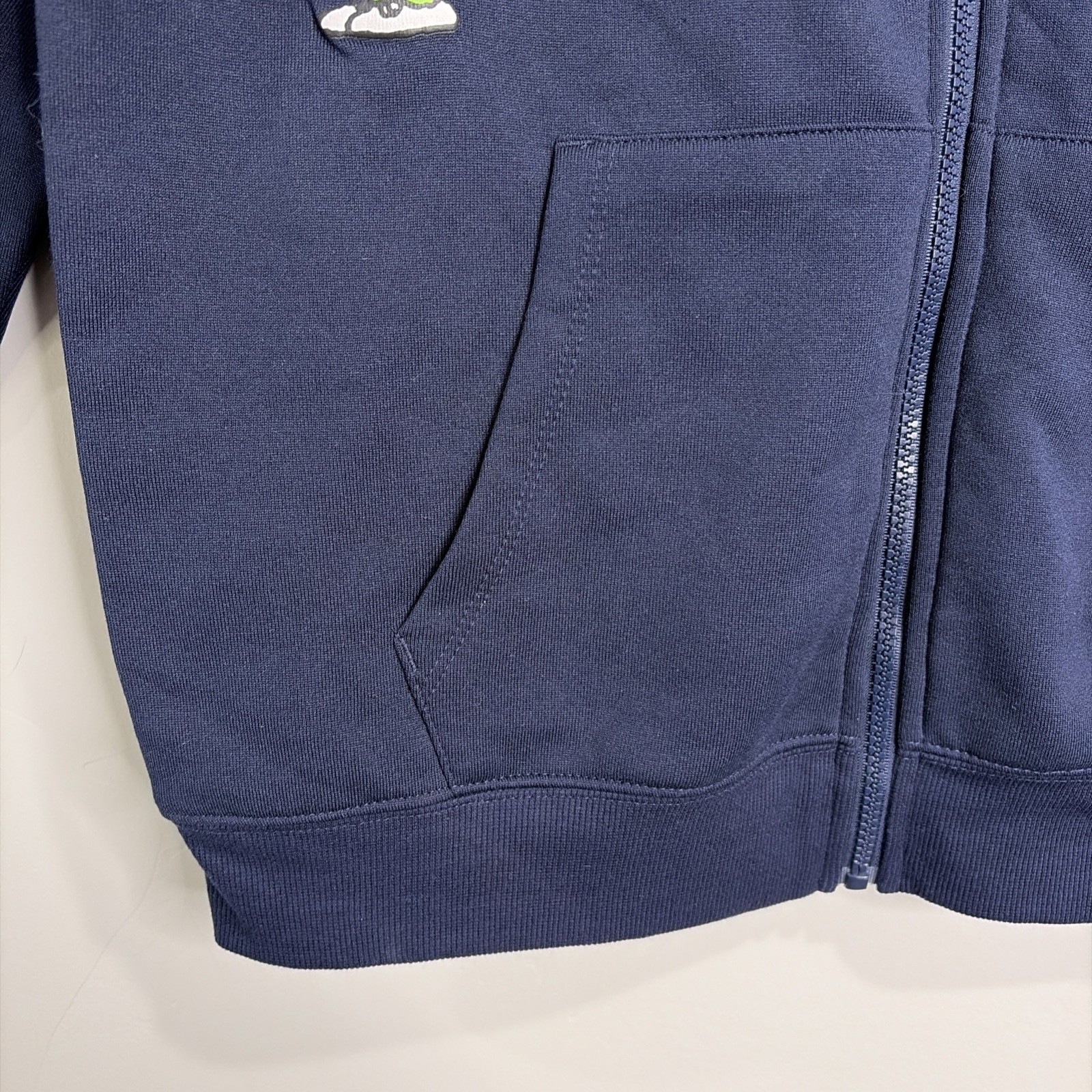 Peanuts Snoopy and Friends Zip Up Hoodie Womens S Navy Blue Puffy Graphics NEW