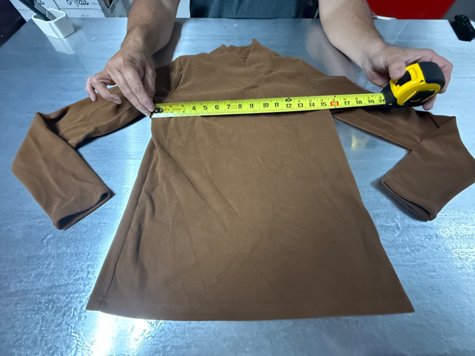 Women’s Brown Polyester Elastane Crossover Collar Pullover Size L NWT