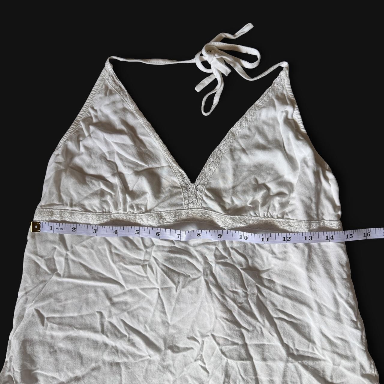 Y2K Brandy Melville Edith Lace Halter Top XS/S White Babydoll Tie Back Coquette
