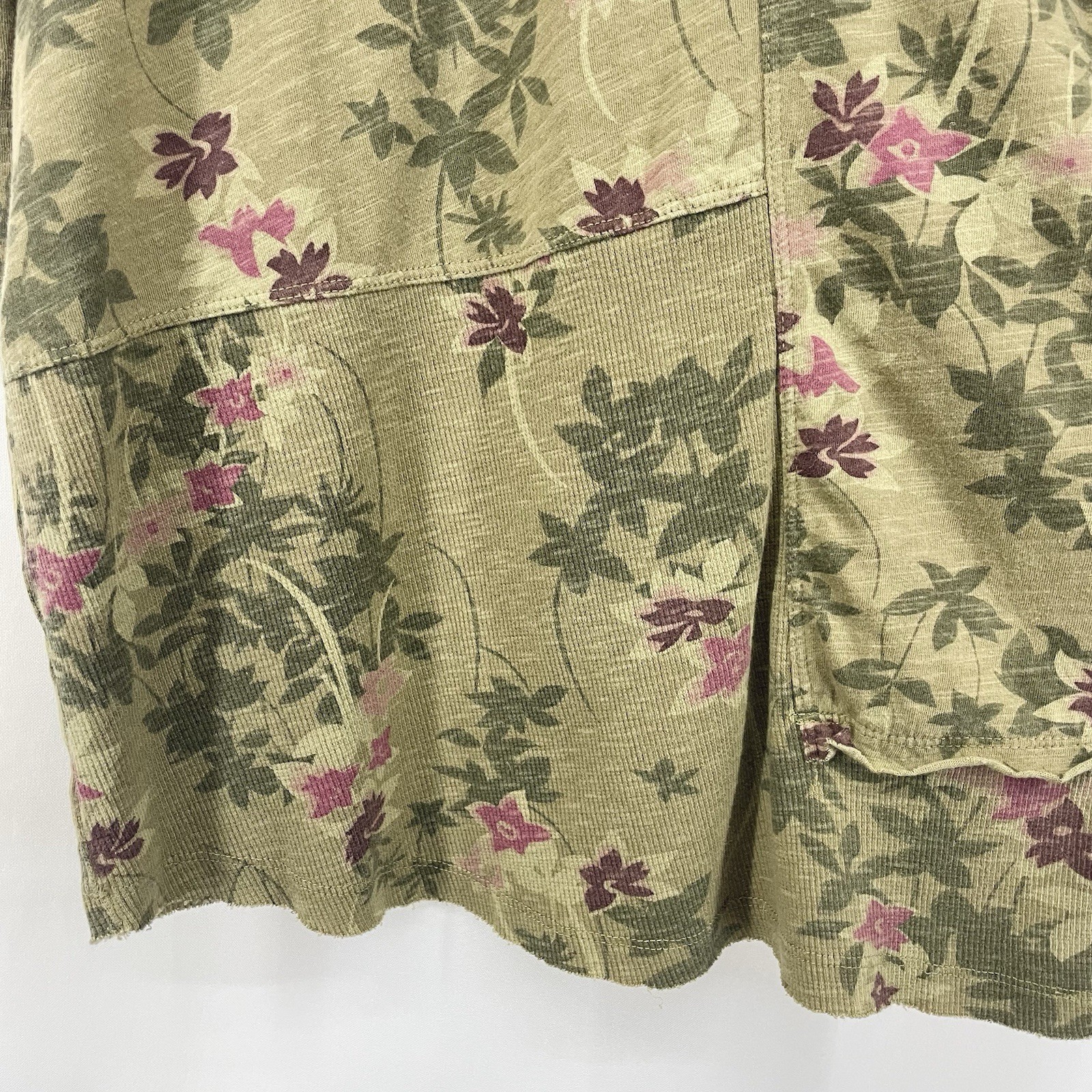 Sundance Size S Asymmetrical Embroidered Floral Top Green Purple Fairy Grunge