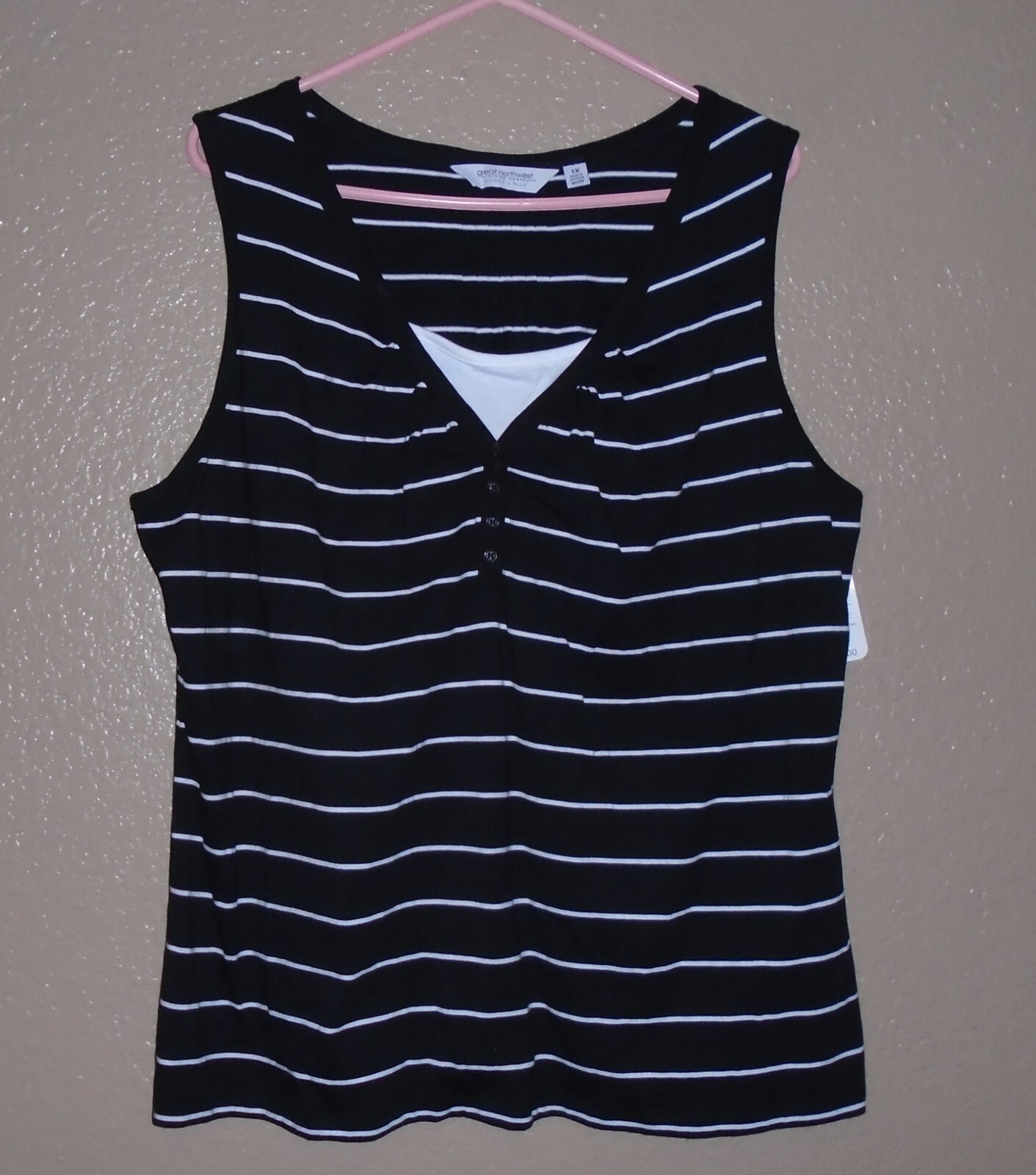 Great Northwest Clothing Company Sleeveless Blouse/Tank Women’s 1X Striped NWT