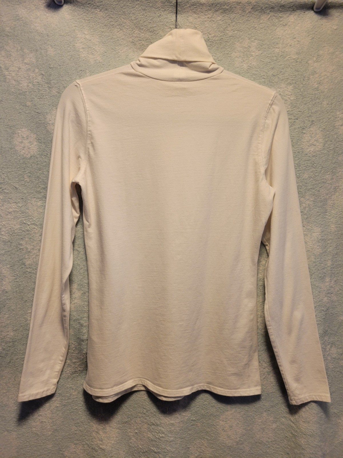Women Turtleneck Lg White Snow Shoe Long Sleeve Sled Ski Winter Layer Outdoor