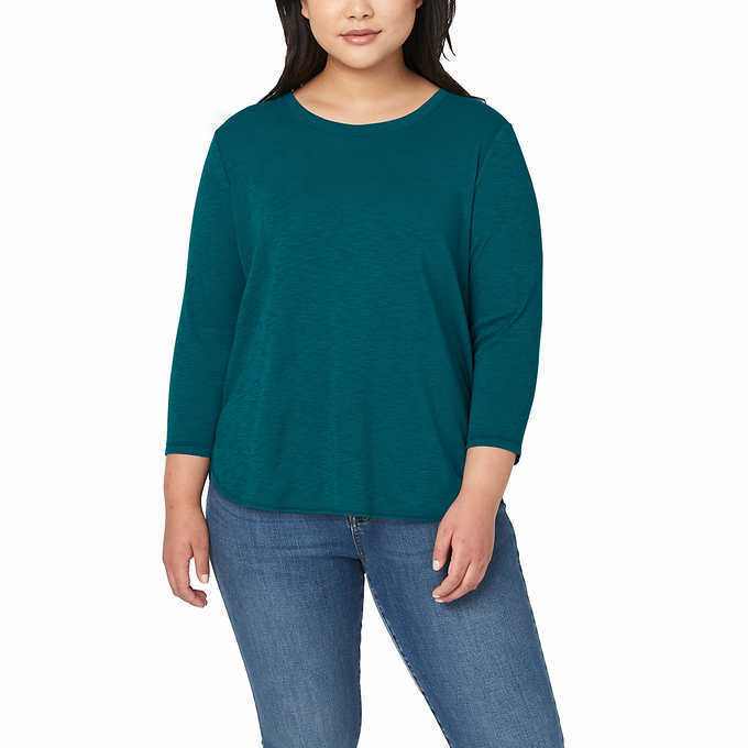 Kirkland Signature Top 100% Cotton Slub Tee -8 COLOR Choices NEW SZ XS-3X