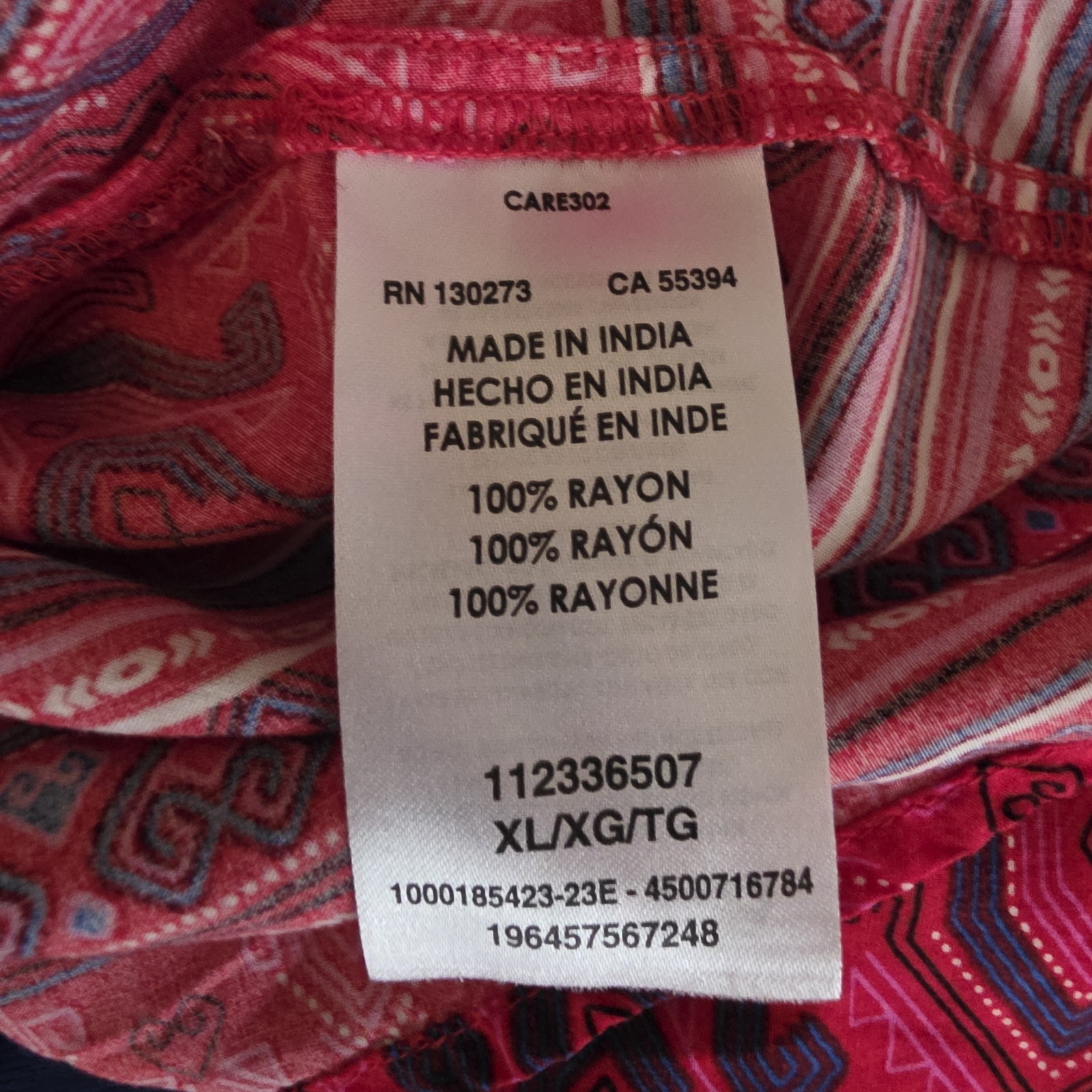 Wrangler Retro Western Blouse Red Aztec Boho Button Front Long Sleeve XL