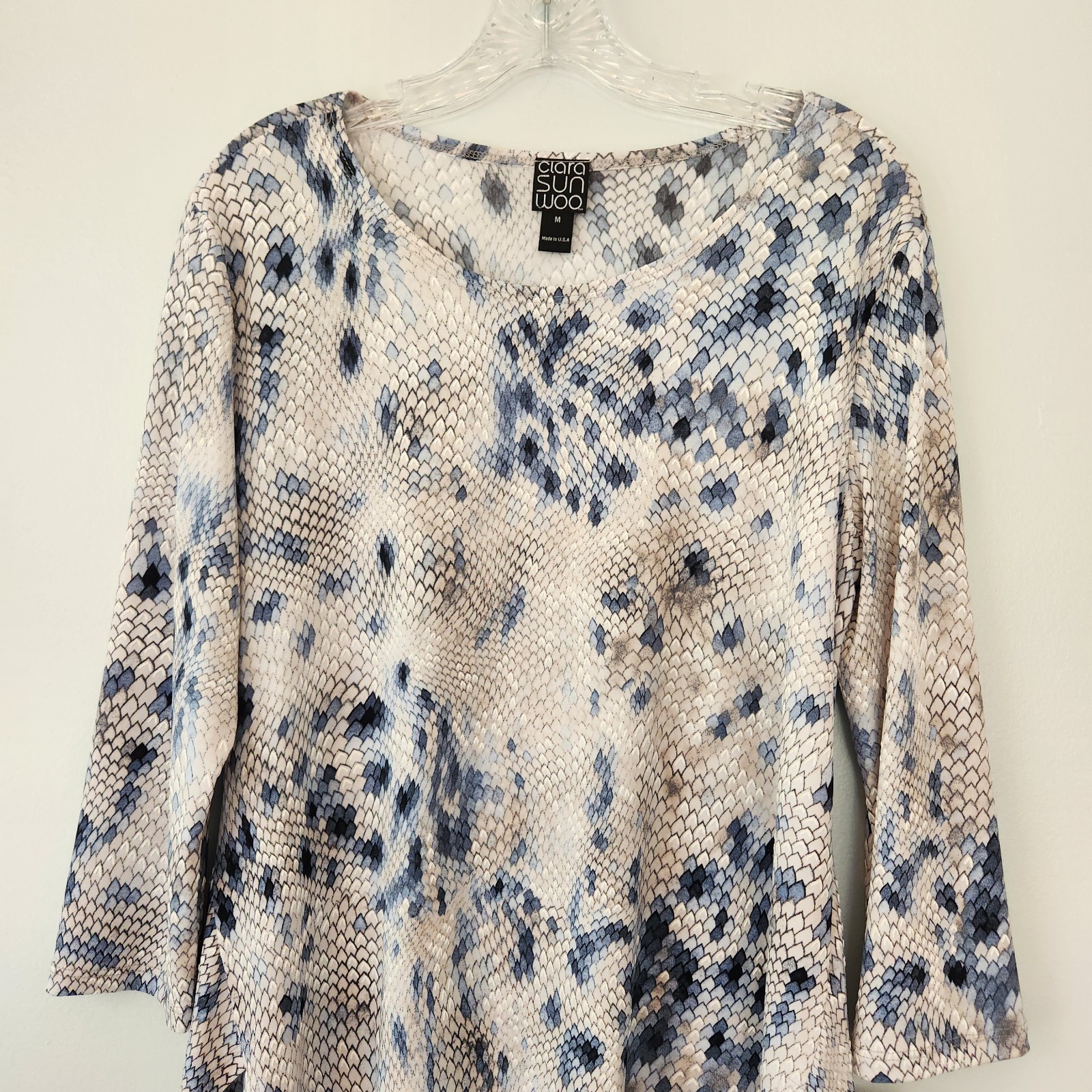 Clara Sun Woo Tunic Women’s M Blue Scalloped Boho Cottagecore Whimsigoth Coastal