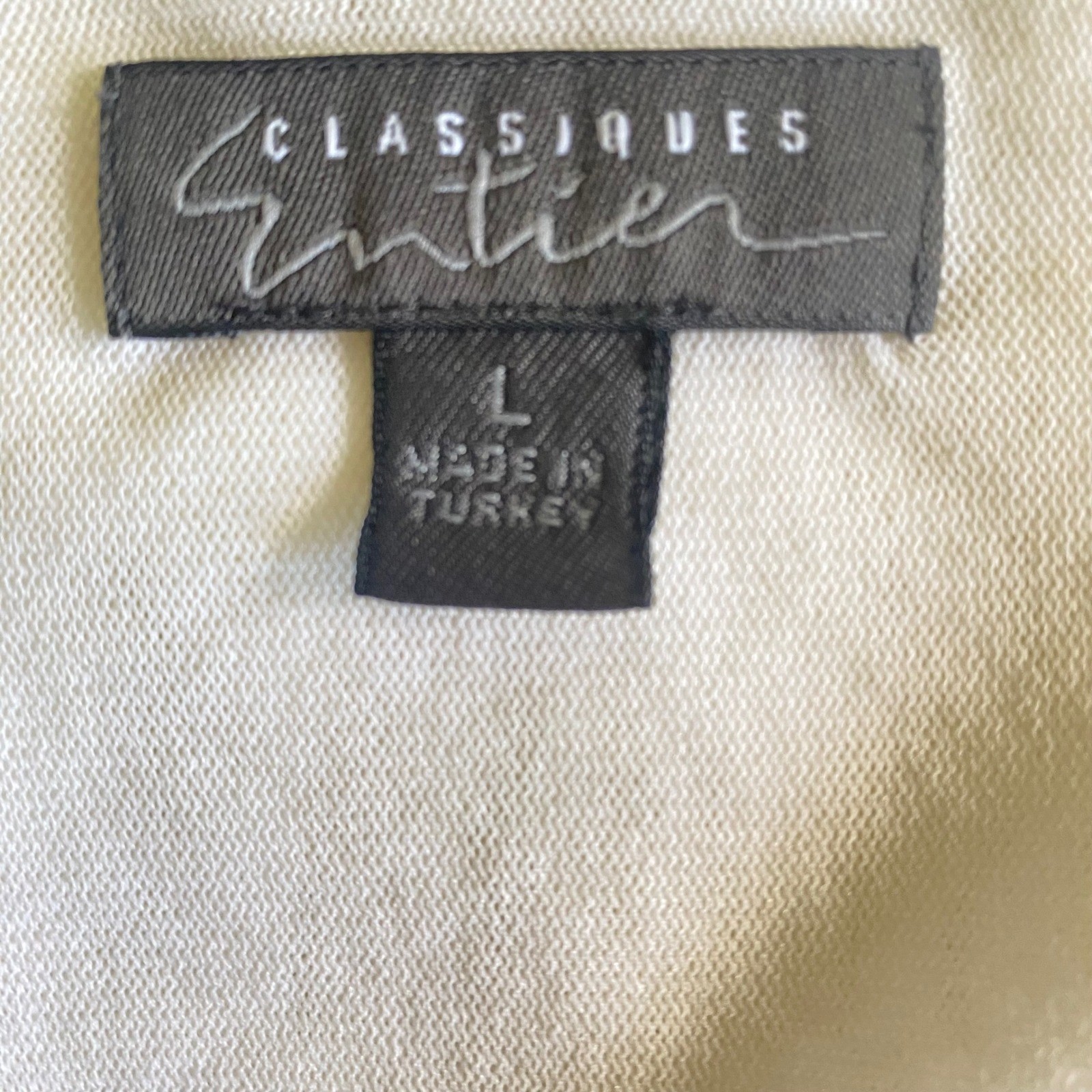 Classiques Entier White Ruched Top Size L Long Sleeve Stretch Balletcore