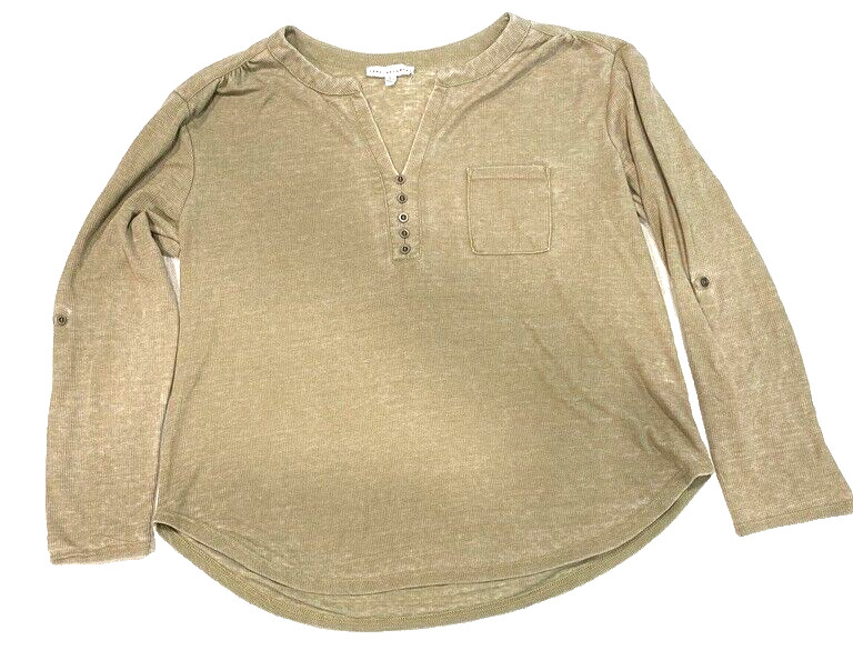 Jane & Delancey – Anthropology Women’s XL light green/beige top with adj sleeve