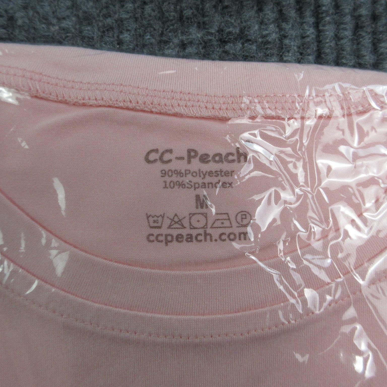 CC-Peach Shirt Womens M Multicolor Tagless Stretch Jersey 4 Pack Basic Tee NWOT