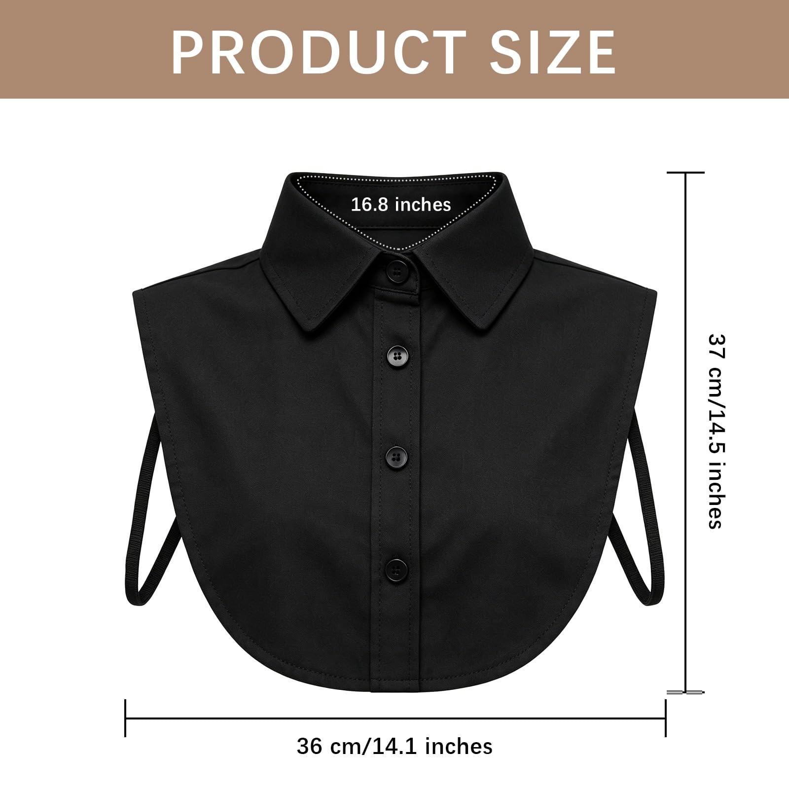 Cuello falso desmontable, cuello tipo pechera, cuello media camisa, blusa falsos