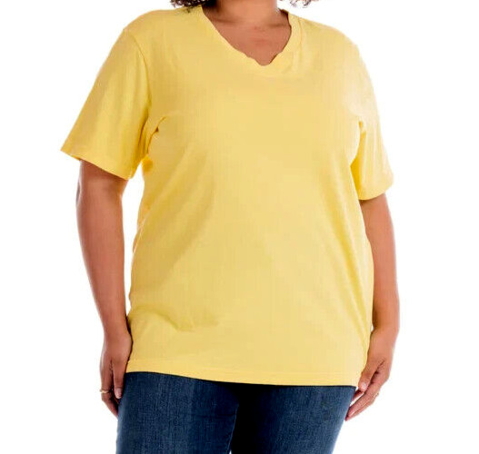 FRESH PRODUCE 1X Daffodil YELLOW $42 ALLURE Jersey Cotton SS Tee Top NWT New 1X