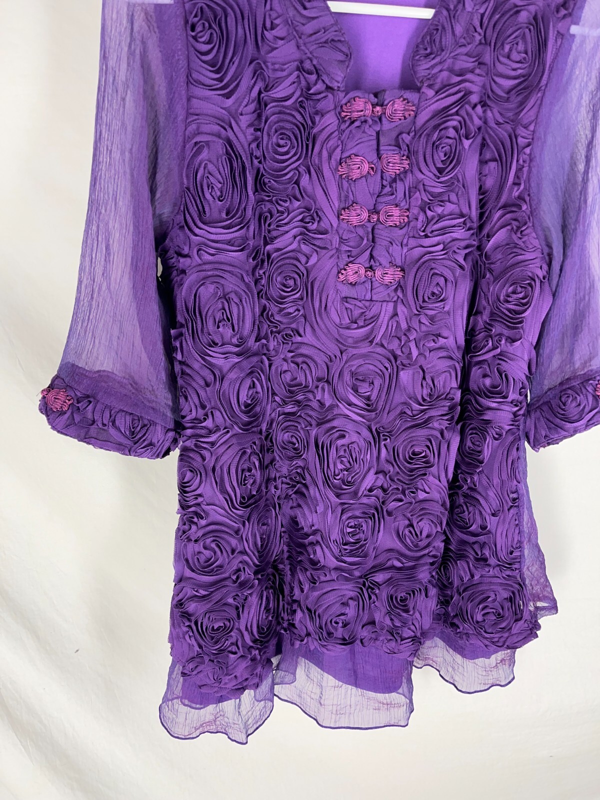 Pretty Angel Women Top Small Purple Lace Ribbon Layered Gothic Goth Grunge