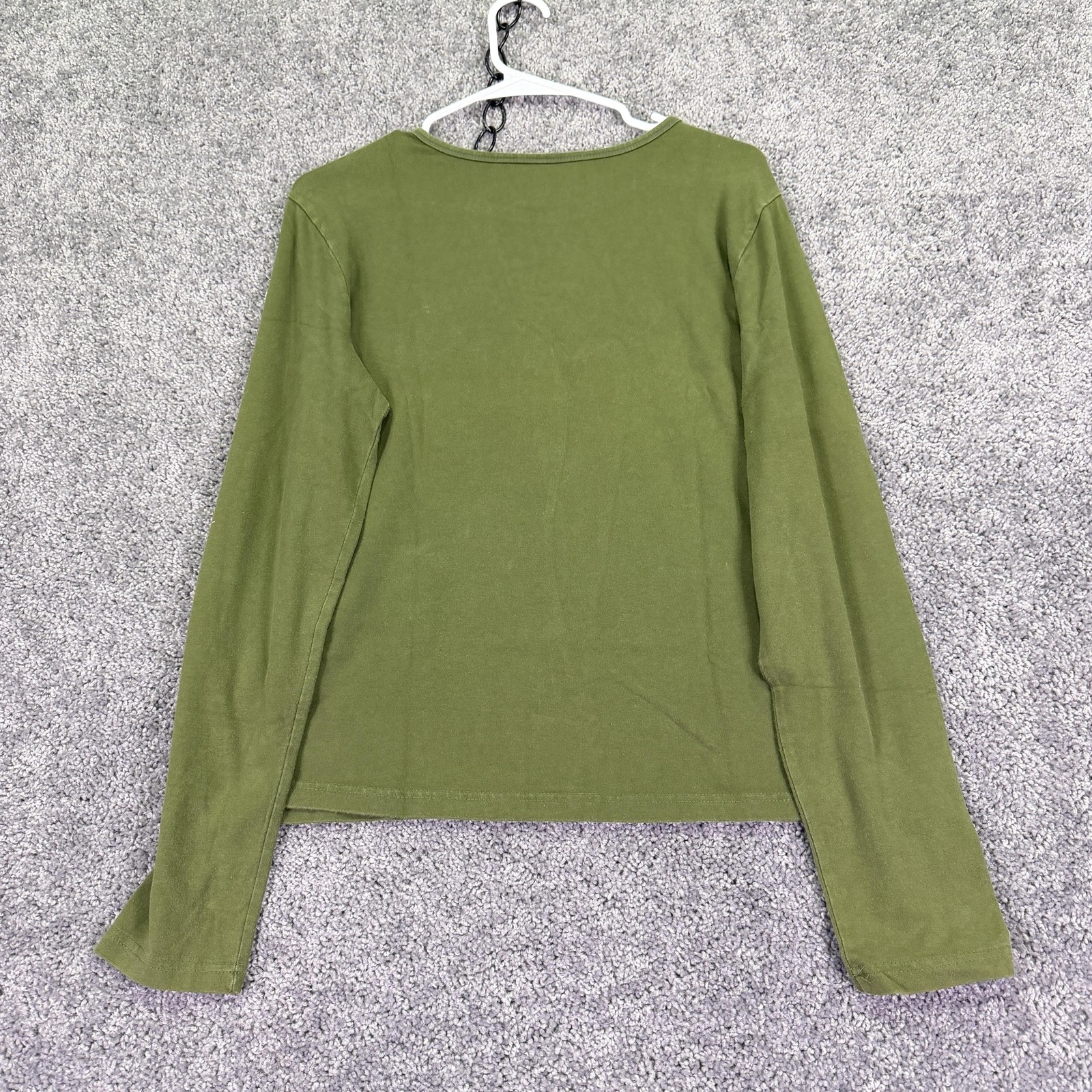 Route 66 Shirt Womens XL Green Long Sleeve Crew Neck Stretch Casual Tee