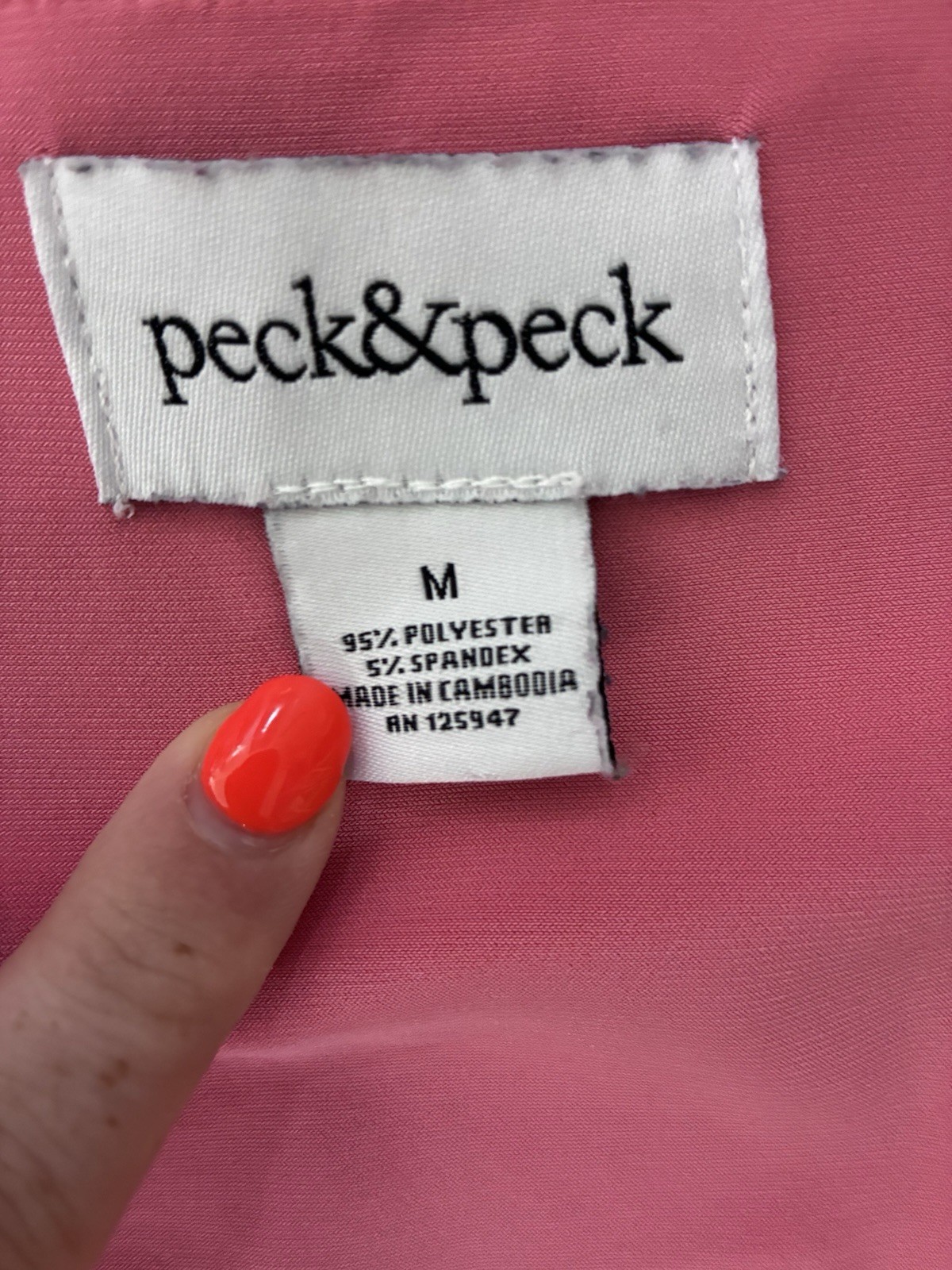 peck&peck Pink Women’s Solid Knit V-Neck Twist Front Stretch Top, M
