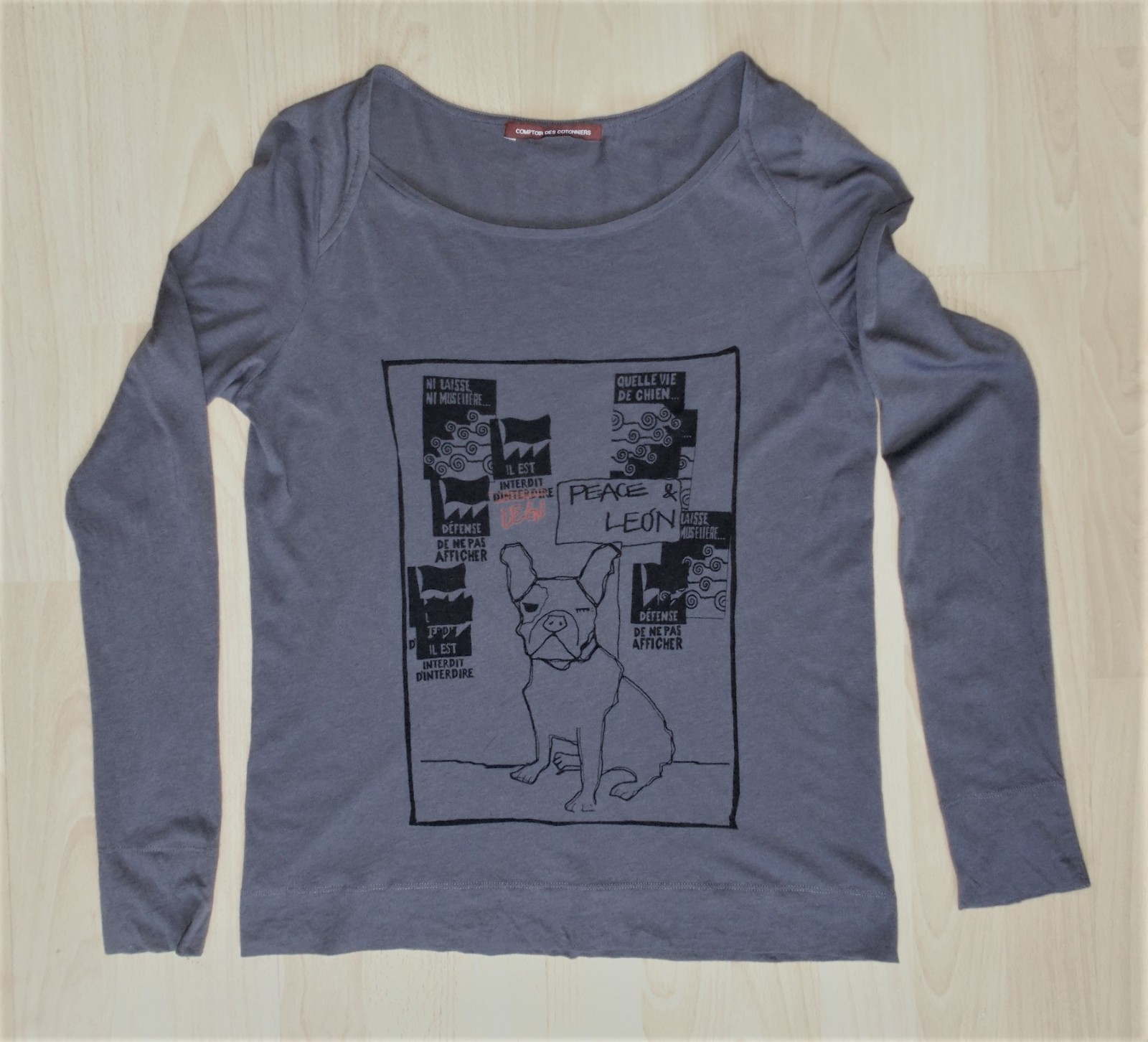Comtoir des Cotonniers T-shirt size XL (42-44) bulldog print mint condition