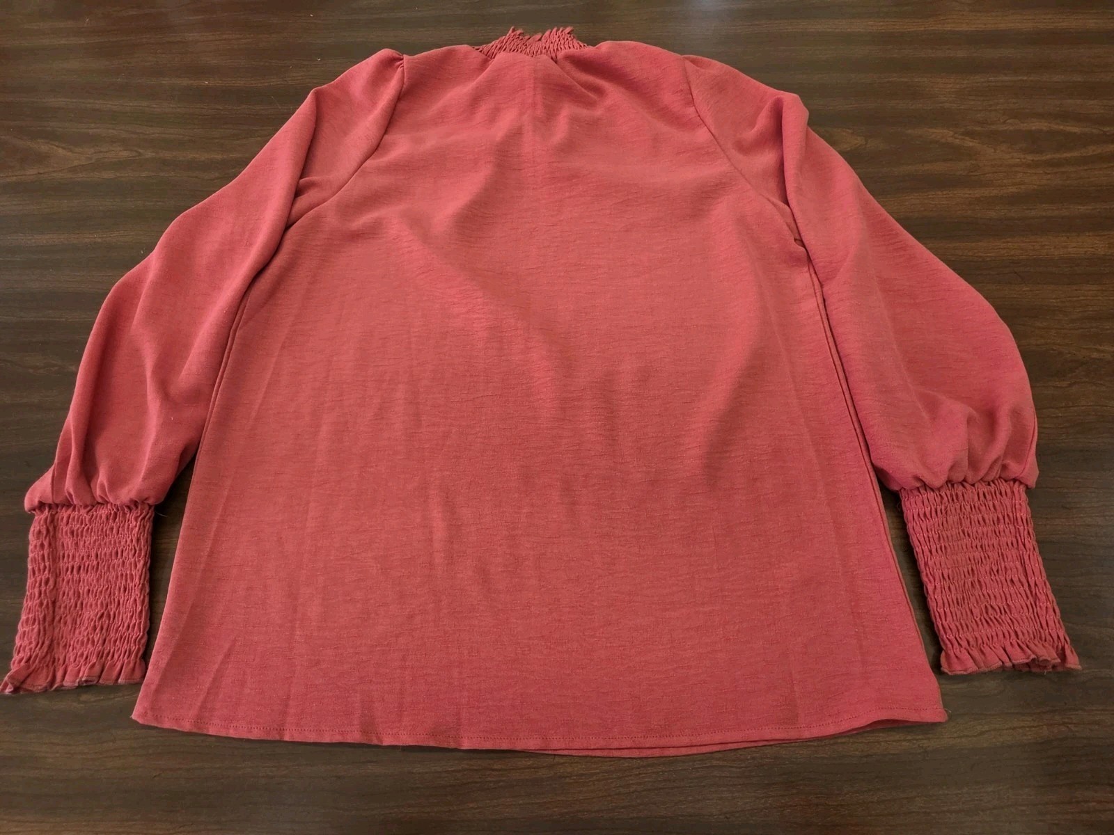 Indie & Co Womens Off Shoulder Smocked Long Sleeve Blouse Coral Size Medium