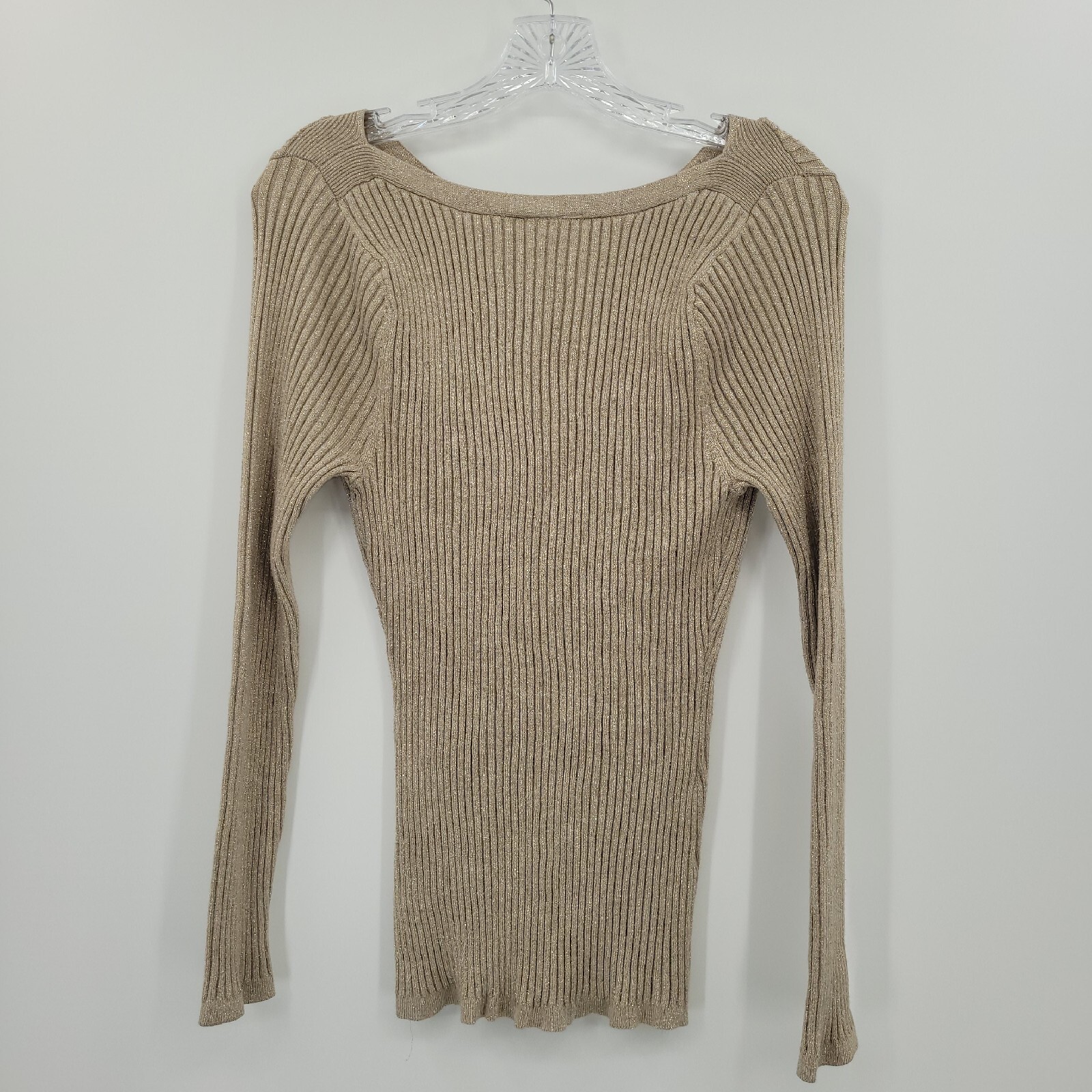 Lane Bryant Women’s Plus Size Metallic Glitter Gold Top Size 14/16