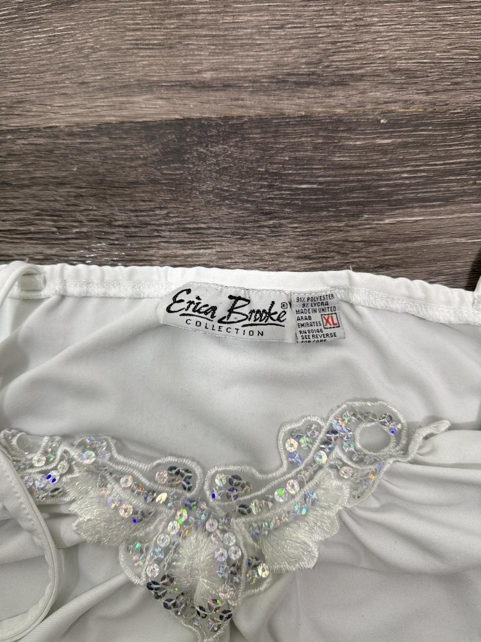 Y2K Erika Brooke White Sequin Embellished Cami Top