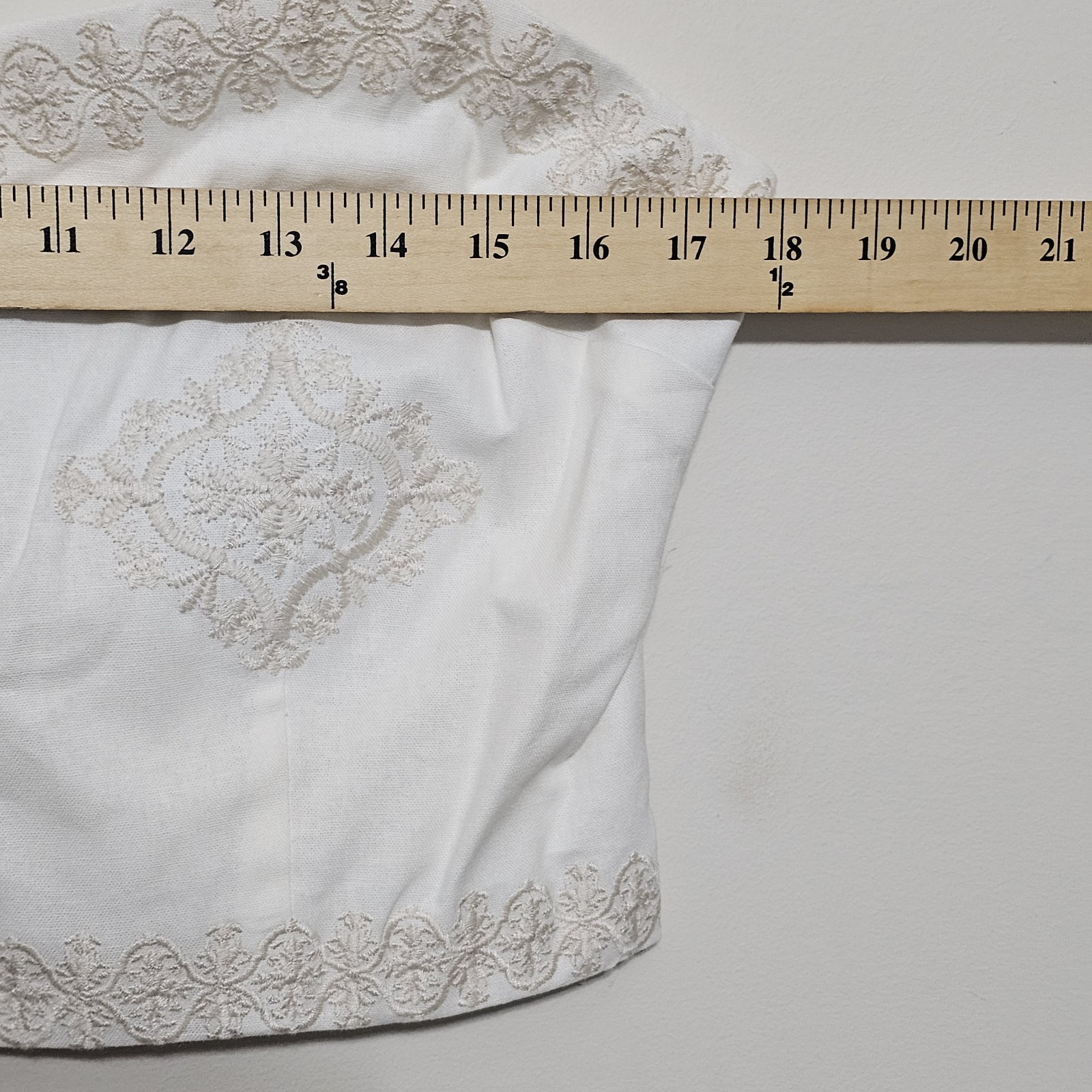A Loves A Women Tank Top Blouse Large White Linen Cotton Cropped Sleeveless 624