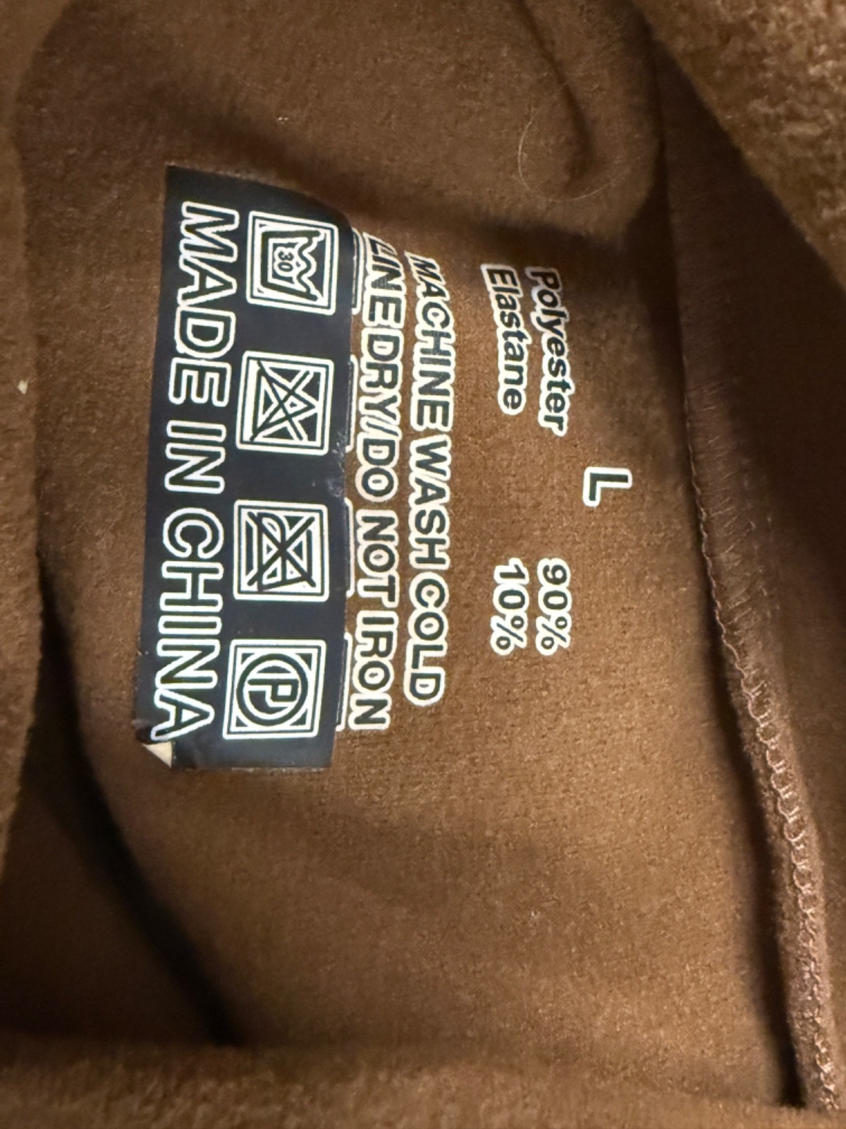 Women’s Brown Polyester Elastane Crossover Collar Pullover Size L NWT
