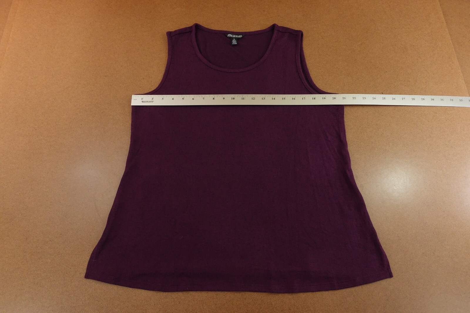 Nina Leonard Womens Size XL Plum Knit Sleeveless Scoop Neck Pullover Top New