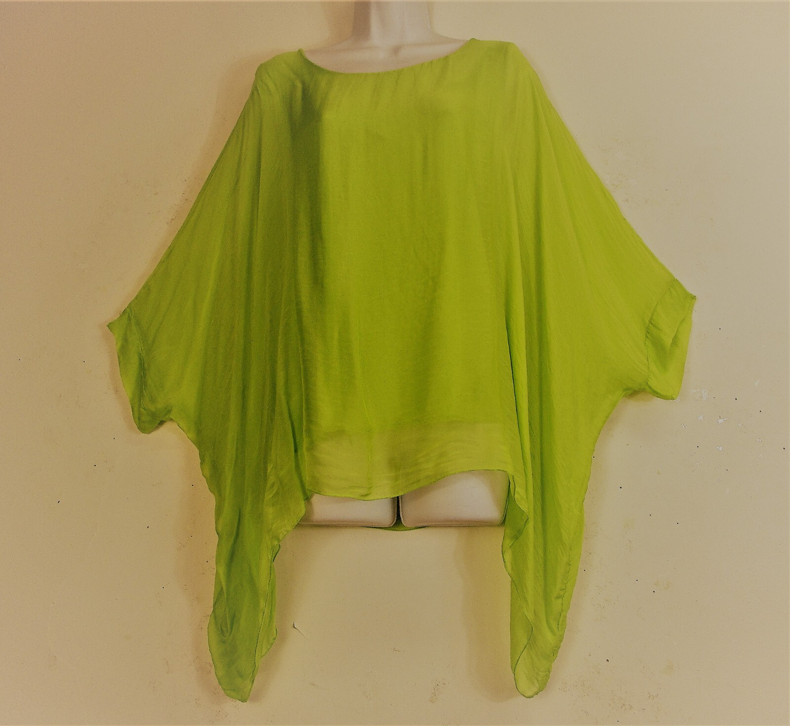 Obsession Lagenlook Kaftan Top 30% Silk 70% Viscose 3/4 Raglan