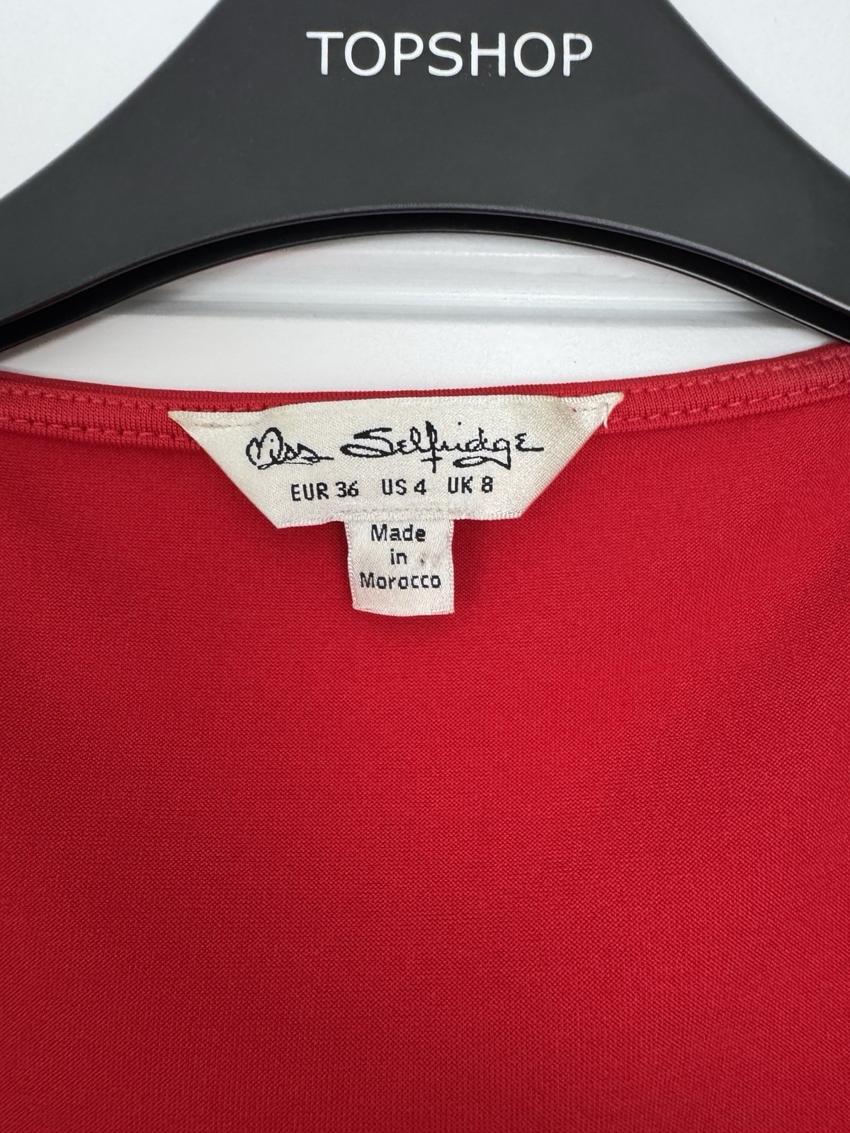 Miss Selfridge Red Flowing Top Size 8