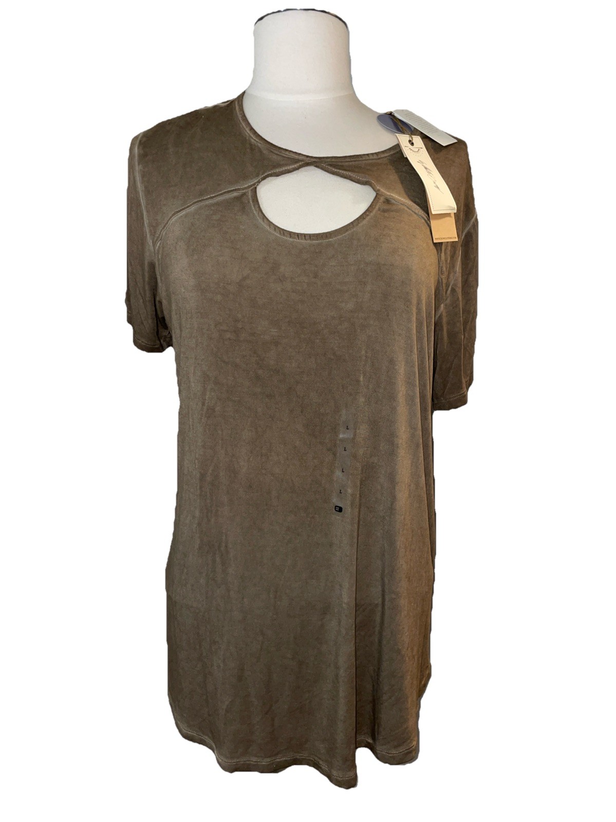 White Crow Anthropologie Women’s Short Sleeve Soft T-Shirt Size Large Brown