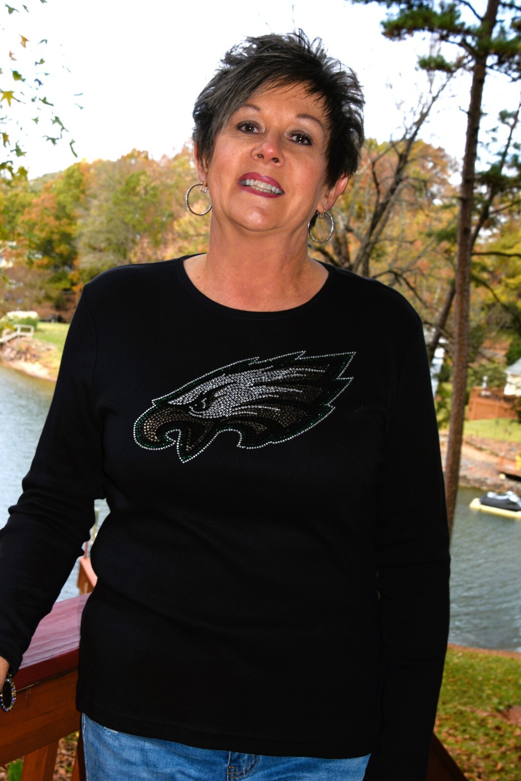 Philadelphia rhinestone bling long sleeved shirt XS S M L XL XXL 1X 2X 3X 4X 5X