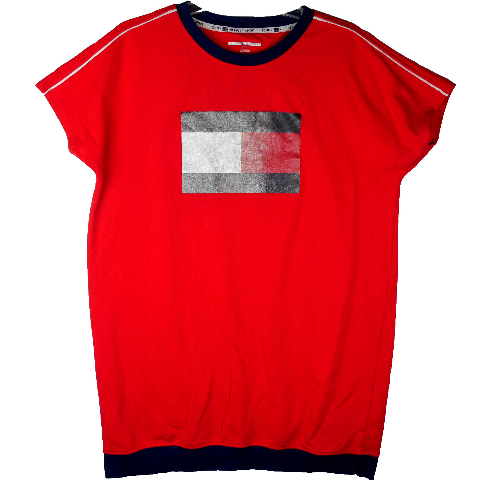 Tommy Hilfiger Sport Women’s Size XL Red Short Sleeve Logo Big Flag