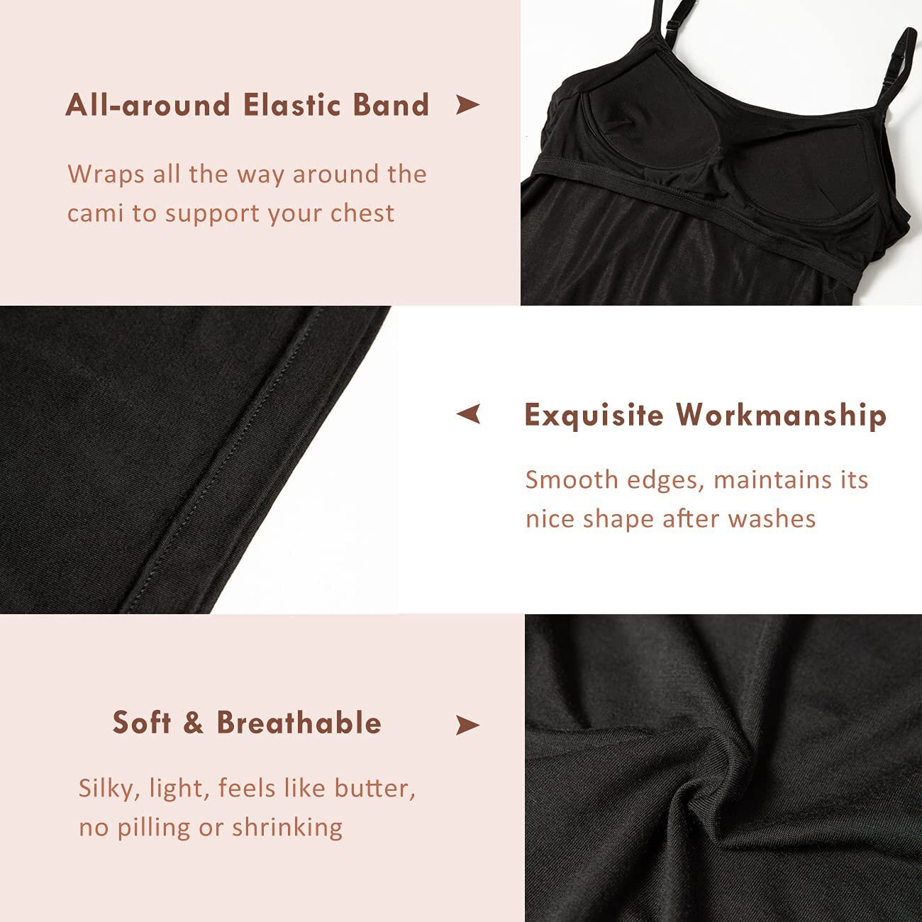 Camisole with Built in Bra Women Tank Top Padded Bra Vest Undershirt Sleeveless