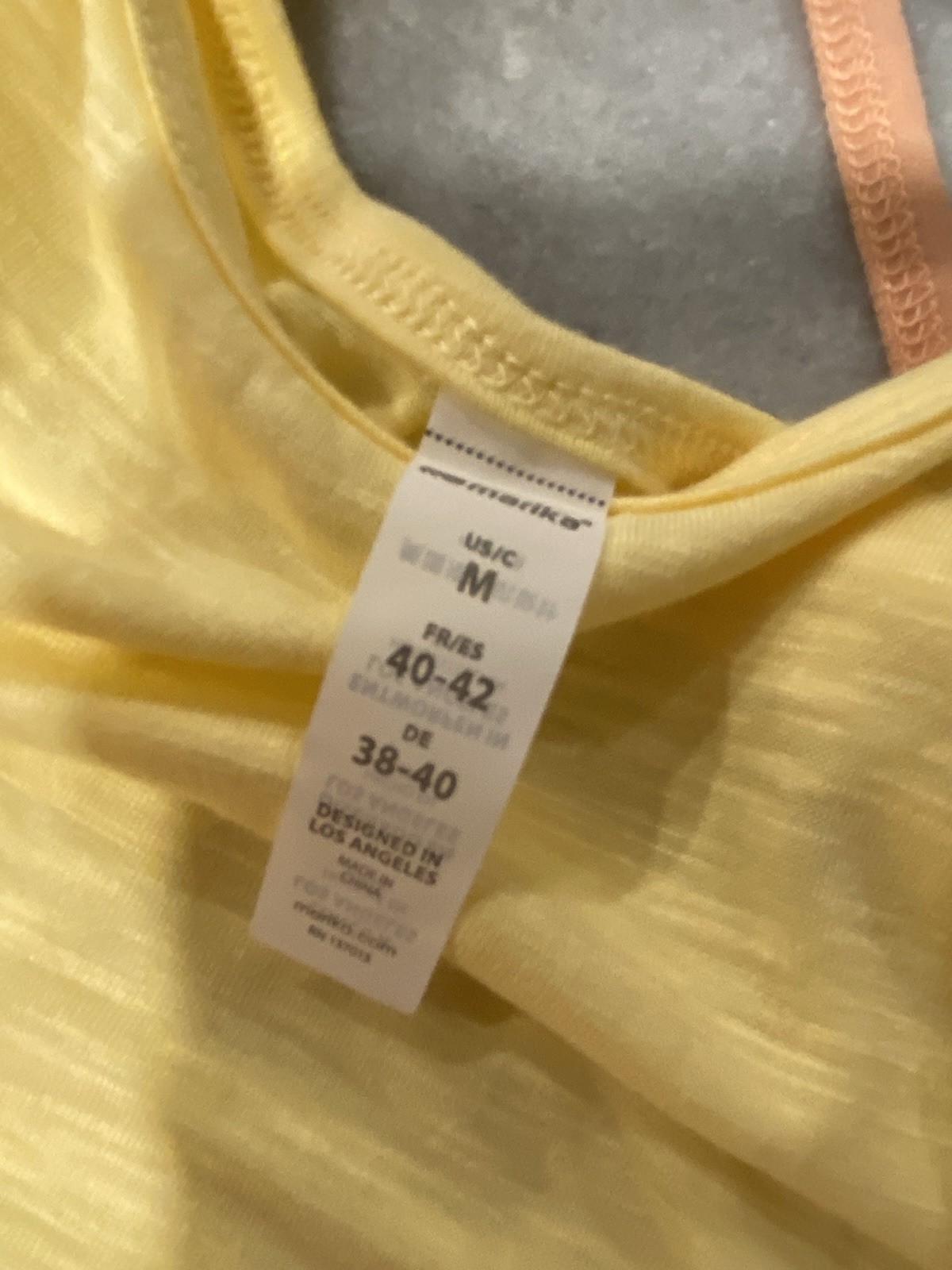 NWT Marika Size M Yellow Criss Cross Open Back Strap Scoop Neck Tank Top