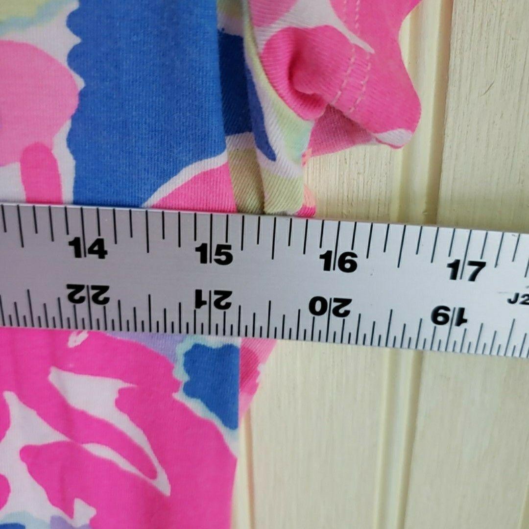Lilly Pulitzer Shirt Womens Small Multicolor V Neck Short Sleeve Floral Top