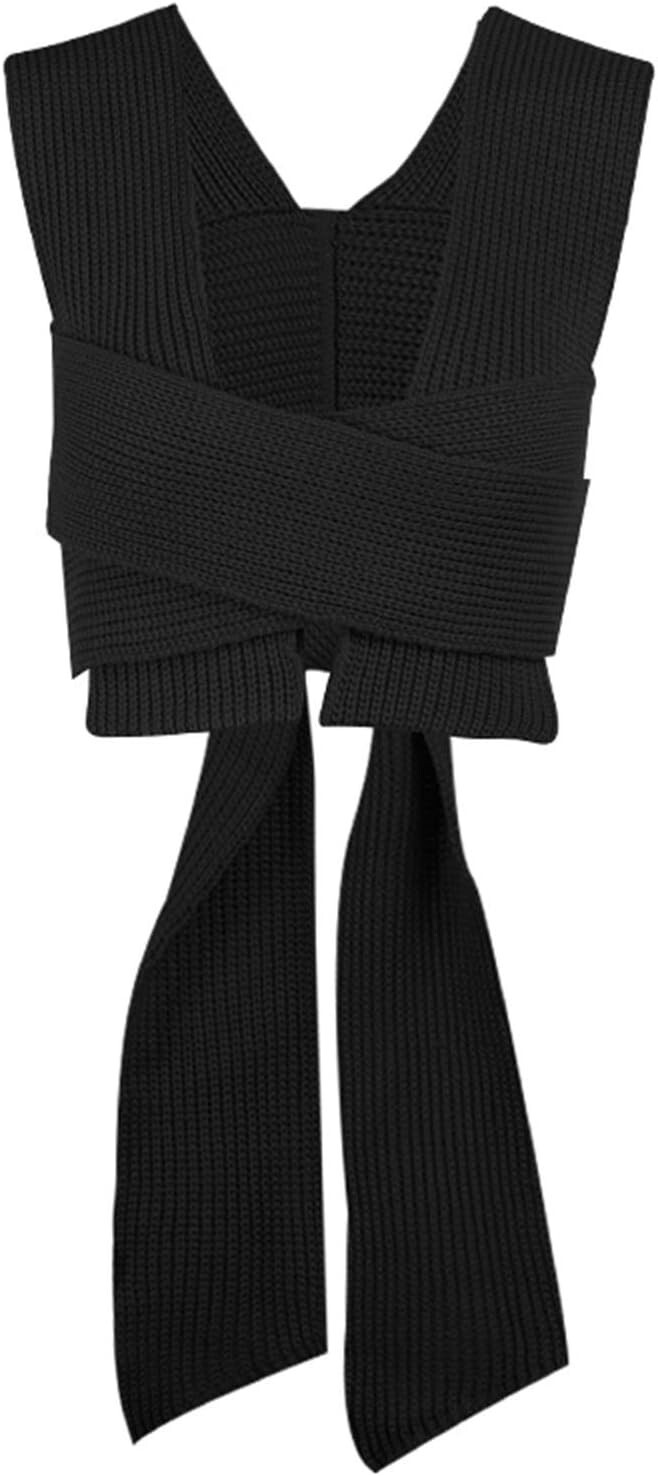Women’s Hidden Brand MULTI-WAY BANDAGE Wrap TIE STRAP CROPPED KNIT TOP 2 Colors