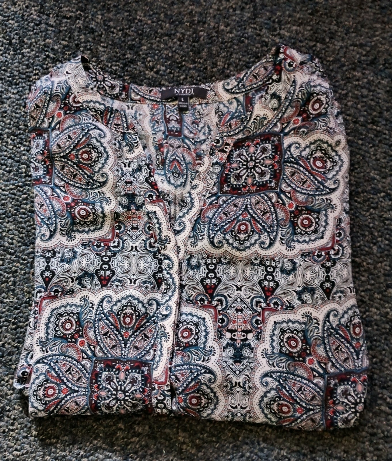 NYDJ Silky Flowing Blouse L NWOT