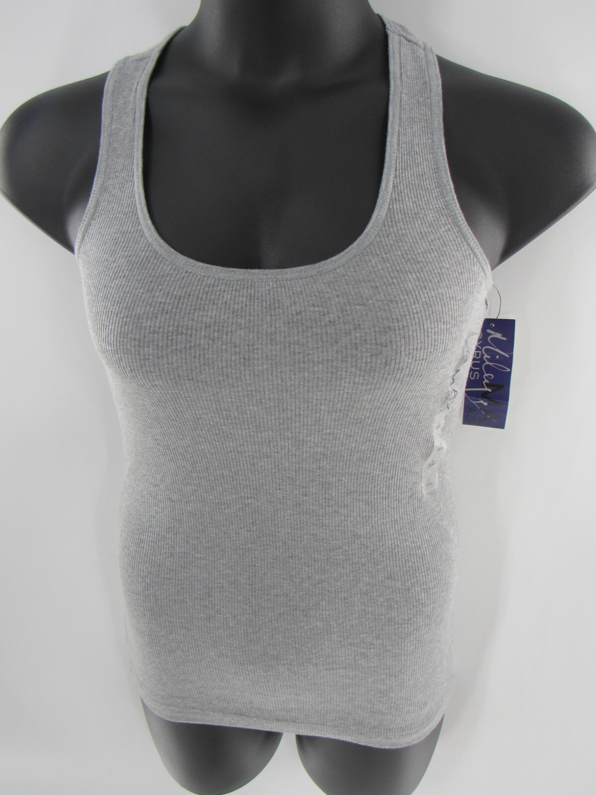 Miles Max Cyrus Azria Women Junior’s Gray Solid Tank Top Size Large: Brand New